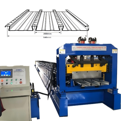 ความเร็วสูง Dovetail Shape Floor Steel Decking Roll การสร้างเครื่องจักร