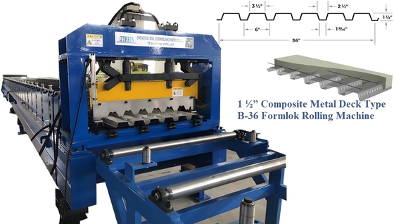 1.5′′ แบบ B Roof Deck Roof Deck Floor Decking Roll Forming Machine อุปกรณ์ที่ใช้ในการปรับปรุงกระดาษ