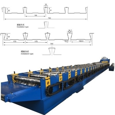 ความเร็วสูง Dovetail Shape Floor Steel Decking Roll การสร้างเครื่องจักร