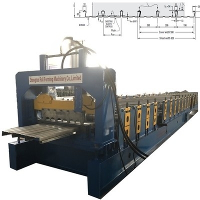ความเร็วสูง Dovetail Shape Floor Steel Decking Roll การสร้างเครื่องจักร