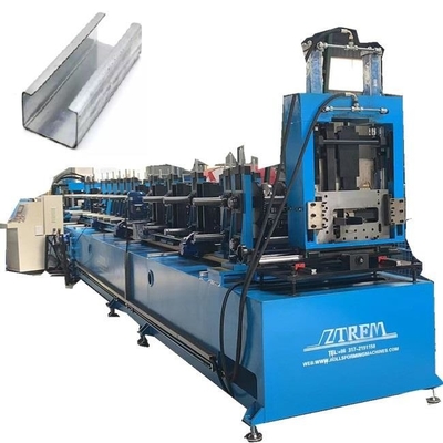 CZ Purlin Channel Cold Roll Forming Machine Full Auto สําหรับโปรไฟล์เหล็กกระปุก
